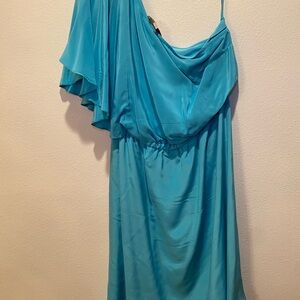 Plenty by Tracy Reese Turquoise One-Shoulder Draped Dress